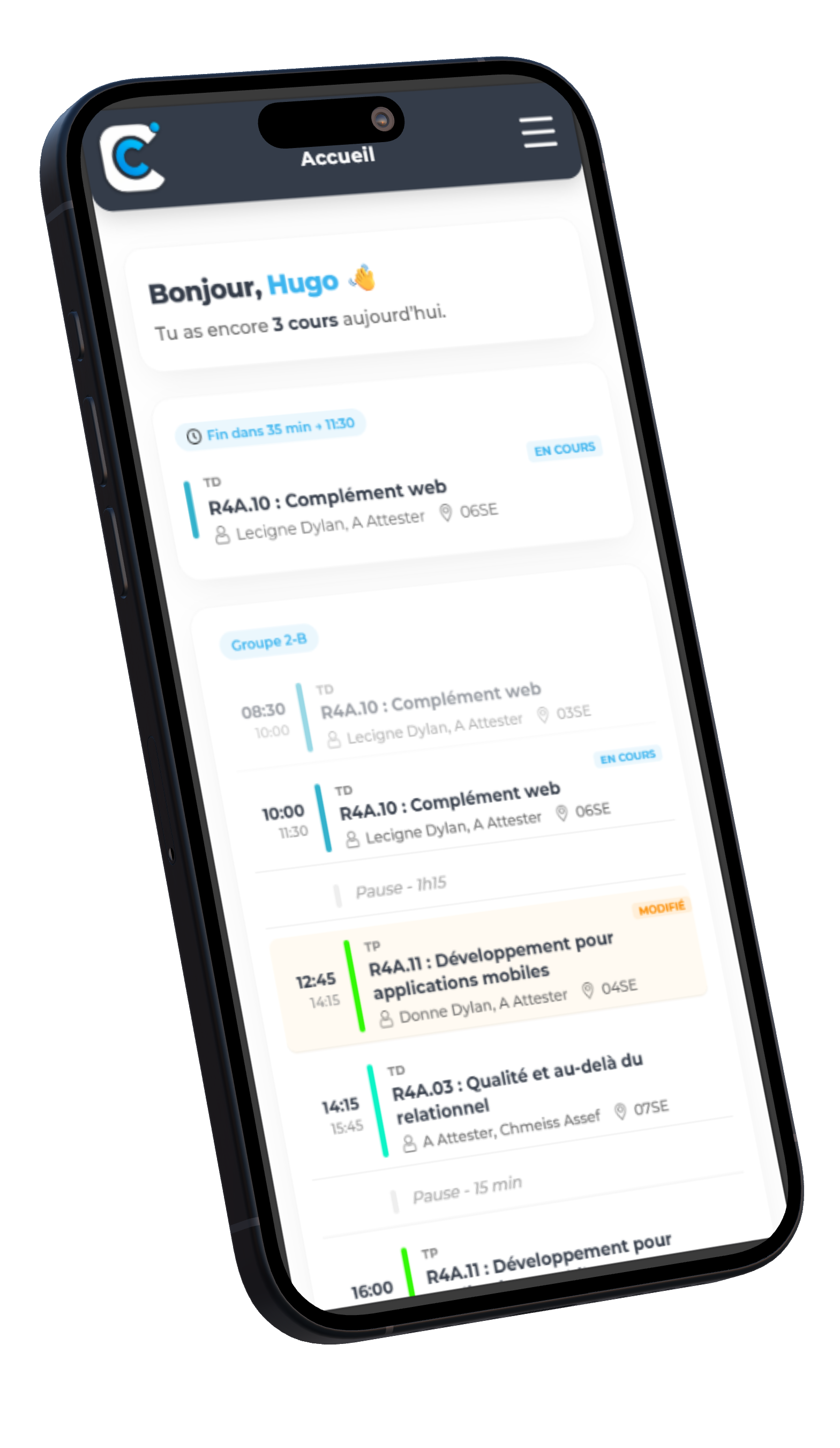 Aperçu de l'application CampusConnect